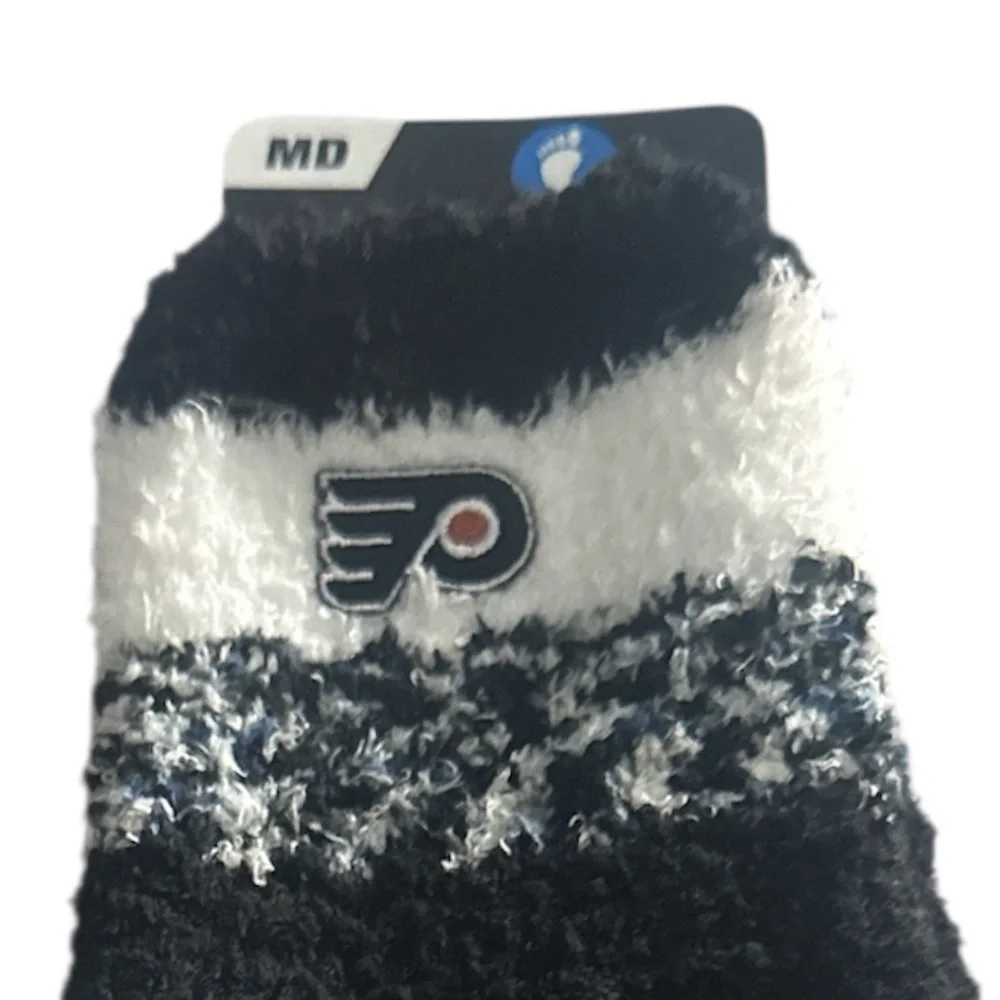 Philadelphia Flyers Black and White Fuzzy Socks - Picture 2 of 2